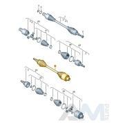 Приводной вал со ШРУСами правый для Volkswagen Caravelle T6 7LA407272J