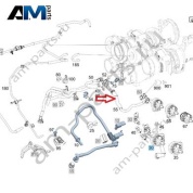 Трубопровод регенерации справа с клапаном Mercedes W222 AMG S63 (M177) A1770103004