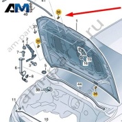 Упор капота 3B0823499E для Volkswagen Golf 8 2019-2026