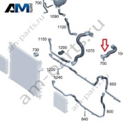 Шланг охлаждения от двигателя к разъему Mercedes W465 AMG G63 (M177) A4655012400