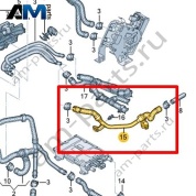 Трубка ОЖ с шлангом ОЖ Volkswagen id3 2020-2024 1EA121621G