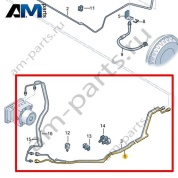 Тормозная трубка от переднего к заднему соединителю Volkswagen id3 2020-2024 1EA614741B