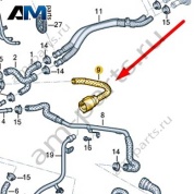 Шланг ОЖ с быстроразъемной муфтой Audi Q7 (4M) 2016-2024 4M0265589