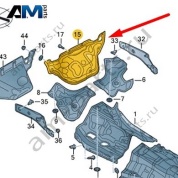 Шумоизоляция водоотводного короба Audi A6 (C8) 2019-2024 4K0863829AA