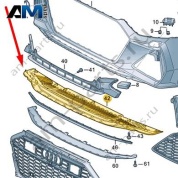 Замыкающая панель бампера Audi A7 (4K) 2019-2024 4K8807611C