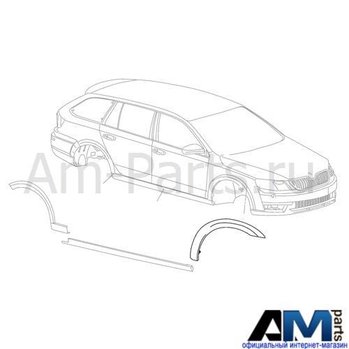 Накладка для Skoda Octavia A7 5E08535089B9