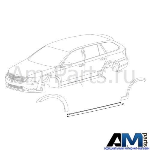 Молдинг левого порога (SCOUT) для Skoda Octavia A7 5E08539059B9