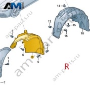 Подкрылок передний правый 5H0805970A для Volkswagen Golf 8 2019-2026