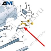 Накладка задней правой арки сзади 4CG853818A3HK на Ауди Q6 2022-2026