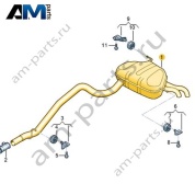 Промежуточная труба с задним глушителем Volkswagen T-Roc 2018-2024 2GA253181A