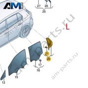 Стекло заднее левое с молдингом 5HG845213A для Volkswagen Golf 8 2019-2026