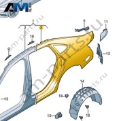 Отрезная деталь (боковина) Volkswagen Jetta VII 2020-2024 17A809844