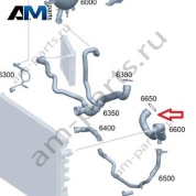 Шланг от основного радиатора к двигателю Mercedes W205 AMG C63 (M177) A2055018982