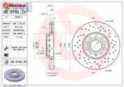 Передние перфорированные тормозные диски BREMBO 09.5745.2X для Skoda 3U (2001-2008)