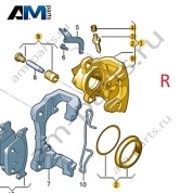 Передний правый тормозной суппорт 5WA615124A на Volkswagen Golf 8 2019-2026