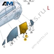 Стекло заднее левое 5H4845025 на Volkswagen Golf 8 2019-2026