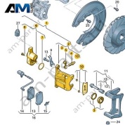Корпус тормозного суппорта с электродвигателем Audi A6 (C7) 2015-2018 4G0615403D