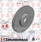 Перфорированный правый передний тормозной диск ZIMMERMANN (150.2955.52) на BMW X7 (G07) 50iX