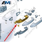 Ручка пассажирской двери 8YG837206 на Audi A3 (8Y) 2020-2026