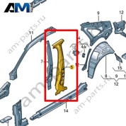 Внутренняя часть стойки В Volkswagen Jetta VII 2020-2024 17A809219C