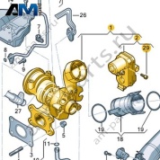 Выпускной коллектор с турбонагнетателем VAG 04E145874B