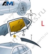Стекло заднее левое VAG 5E6845205A на Skoda 2019-2026