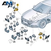 Парктроники переднего бампера сбоку 5QD919297GRU на Volkswagen Golf 8 2019-2026