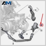 Запорный клапан охлаждения турбины BMW 7 серия (G11/G12 LCI) 2019-2022 730d (B57P) 11538473160