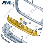 Решетка радиатора черная 8YG807647D9B9 на Audi A3 (8Y) 2020-2026