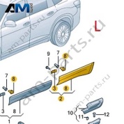Накладка задней левой двери с молдингом VAG 3GJ854949AGRU Volkswagen 2025-2026