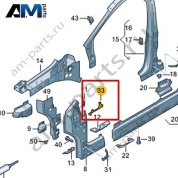 Часть стойки А Volkswagen id4/id5 2021-2024 11A864627A