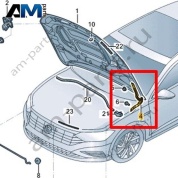 Петля капота правая Volkswagen Jetta VII 2020-2024 17A823302