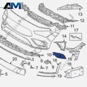 Кожух зоны бампера, слева /№410/ A1188854301 Mercedes CLA C118/X118