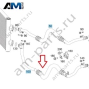 Маслопровод радиатора рециркуляции ОГ снизу на Mercedes AMG S63 (M177) A2905015300