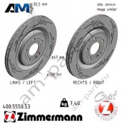 Перфорированные задние тормозные диски 400.5550.53 Zimmermann для Мерседес GLA-200