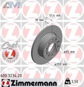 Задние тормозные диски ZIMMERMANN 600.3234.20 для Volkswagen Golf Plus (2005-2014)