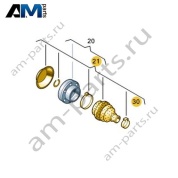 Пыльник ШРУСа с монтажными деталями и пластичной смазкой VAG 1K0498201K