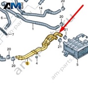 Трубка ОЖ с шлангом ОЖ Audi A8 (D5) 2018-2024 4N0121085B