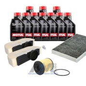 Набор фильтров на ТО-1/3 Ауди Q7 45 TDI/3.0TDI 249 л.с масло Motul 5W30