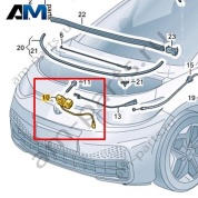 Замок капота с микровыключателем Volkswagen id3 2020-2024 10B823509A