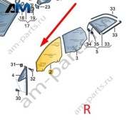 Стекло двери переднее правое Audi Q7 (4M) 2016-2024 4M0845022D