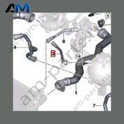 Шланг от бачка к ГБЦ BMW 5 серии (G30) 2017-2023 520i (B48C) 17128572907