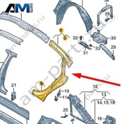 Усилитель стойки С Audi A6 (C8) 2019-2024 4K5809738