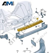 Крепежная планка заднего бампера 5HG807863 на Volkswagen Golf 8 2019-2026
