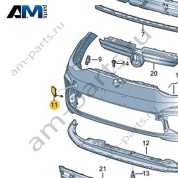 Крышка буксировочной петли спереди 5H0807241AGRU на Volkswagen Golf 8 2019-2026