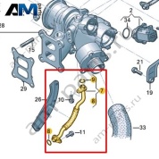 Обратный маслопровод VAG 06K145735T