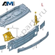 Соединительный элемент задней панели слева 8Y4813509 на Audi A3 (8Y) 2020-2026