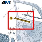 Уплотнитель паза стекла Volkswagen T-Roc Cross 2019-2024 2GM839480D