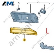 Светодиодная левая ПТФ VAG 3VD941699A на Skoda 2019-2026