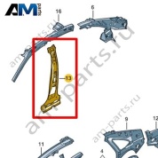 Внутренняя часть стойки В Volkswagen Jetta VII 2020-2024 17A809444A